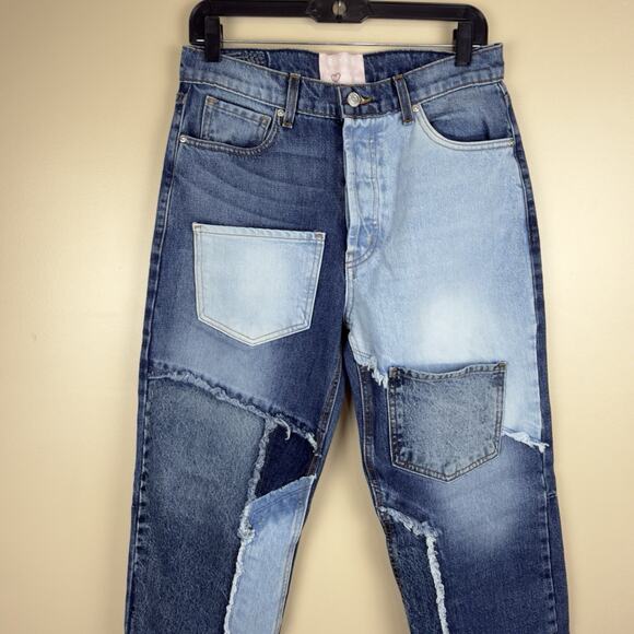 Revice Jeans Women's Size 29 Blue Denim Matchmaker Patchwork Pockets Retro - Picture 2 of 16